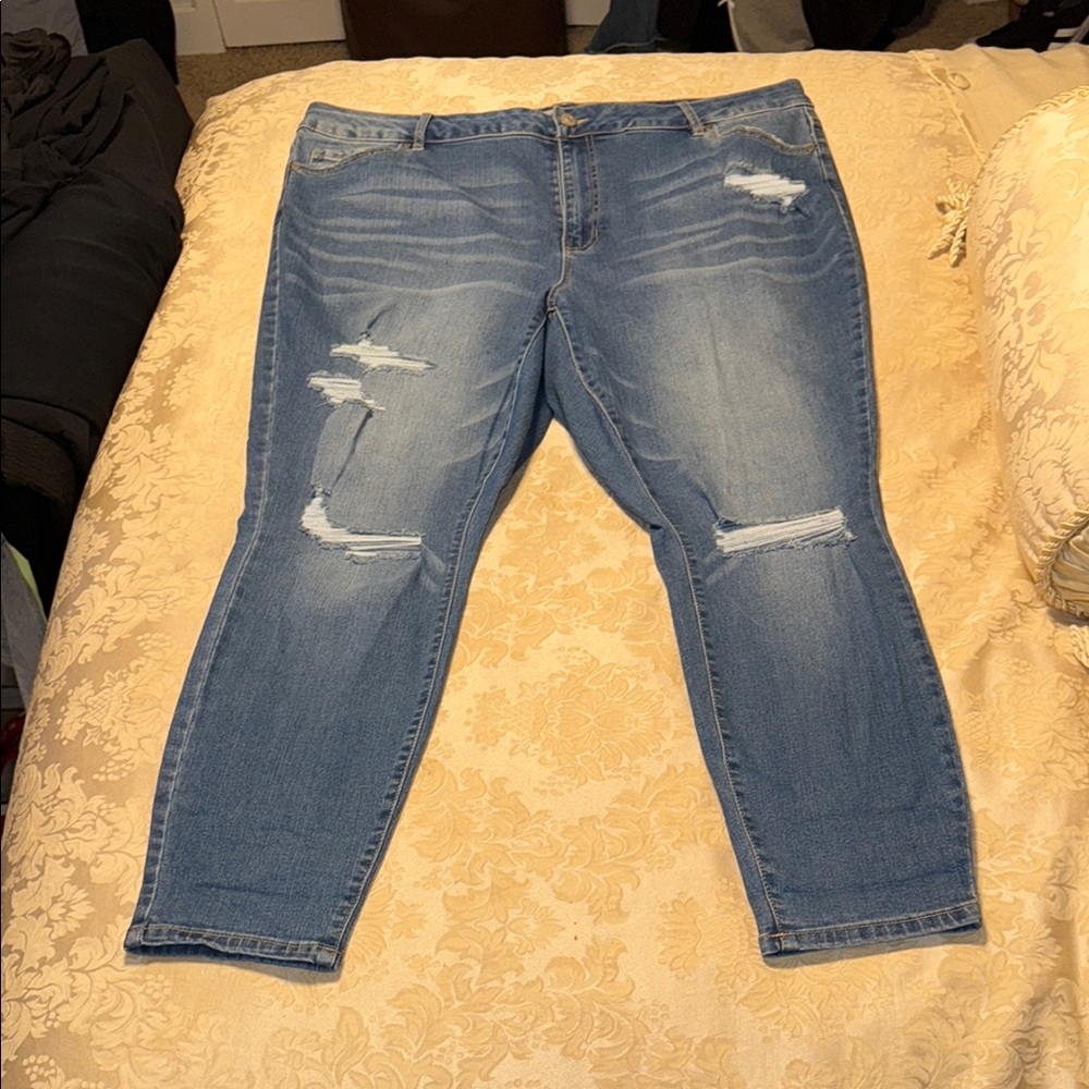 Indigo Blue Distressed Women's Jeans Size 22